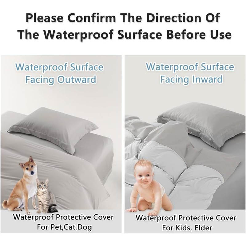 Waterproof Duvet Quilt Protector Cover Single,Single Side Waterproof Protective Cover,