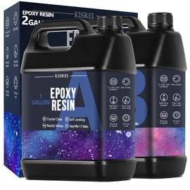 KISREL Epoxy Resin 2Gallon - Crystal Clear Epoxy Resin Kit - No Yellowing No Bubble Art Resin Casting Resin for Art Crafts, Jewelry Making, Wood & Resin Molds(1 Gallon x 2)