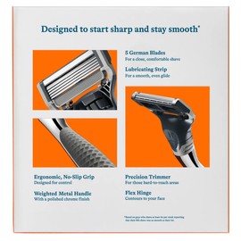 Harry's Chrome Edition Razor Set 13 x 5-Blade Cartridges + 1 Chrome Metal Handle