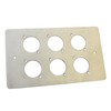 AllMetalParts 6 Way XLR Double Gang Face Plate Brushed Stainless