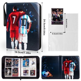 Egmelos 50 Pages Trading Card Album Football Scrapbook for Football Cards, 400 Trainer Trading Card Albums, Card Holder for Football Basketball