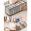 3Pcs Wardrobe Clothes Organizer,7+7+9 Grids Drawer Organizers、Washable Foldable Drawer Clothes