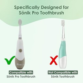 bblüv Sönik Pro Replacement Brush Heads Pack of 2 for 4-Stage Sonic Toothbrush | Hygienic Baby & Toddler Oral Care | Ultra-Soft Bristles, BPA-Free Kid