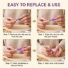 18 Pcs Wax Replacement Head Tips,Nail Rhinestone Picker (Purple)