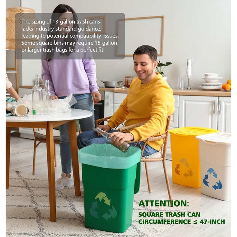 AYOTEE Compostable Trash Bags 13 Gallon Tall Kitchen, 45 Count