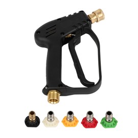 OCPTY 4000 PSI Higher Pressure Washer Short Gun with M22-14mm Inlet, Power Washer Spray Handle with 5 Spray Nozzle Tips, Replacement for Ryobi, for for Simpson, for Craftsman and More