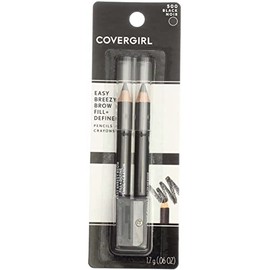 CoverGirl Professional Brow & Eye Makers Brow Shaper & Eyeliner, Midnight Black 500, .06 oz (Pack of 4)