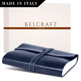 BELCRAFT Tivoli Recycled Leather Bound Journal/Notebook (12x17 cm) Navy