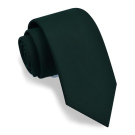 GUSLESON Mens Emerald Green Tie for Wedding Solid Tartan Woven TR Material Dark Green Tie (1032-32)