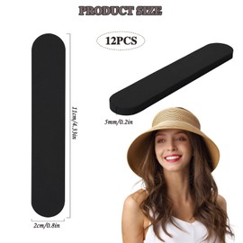 12-Pack Hat Size Reducer - Foam Tape for Hats & Caps - Sweatband Sizing Tape for Men & Women (Black) | Sliverdew