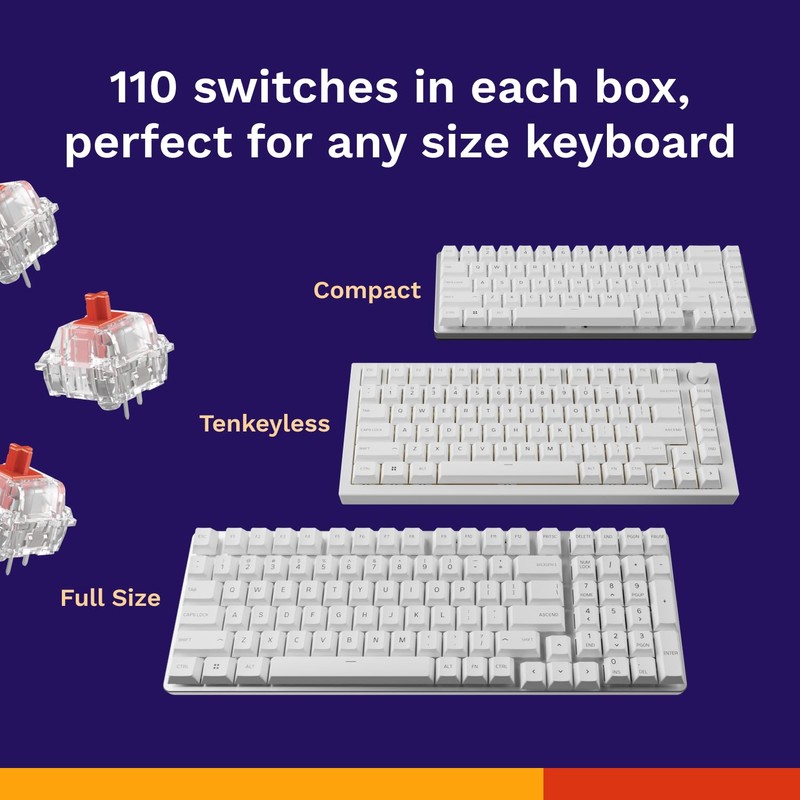 Glorious Fox Linear Mechanical Switches for Mechanical Keyboards: 110 PCS,