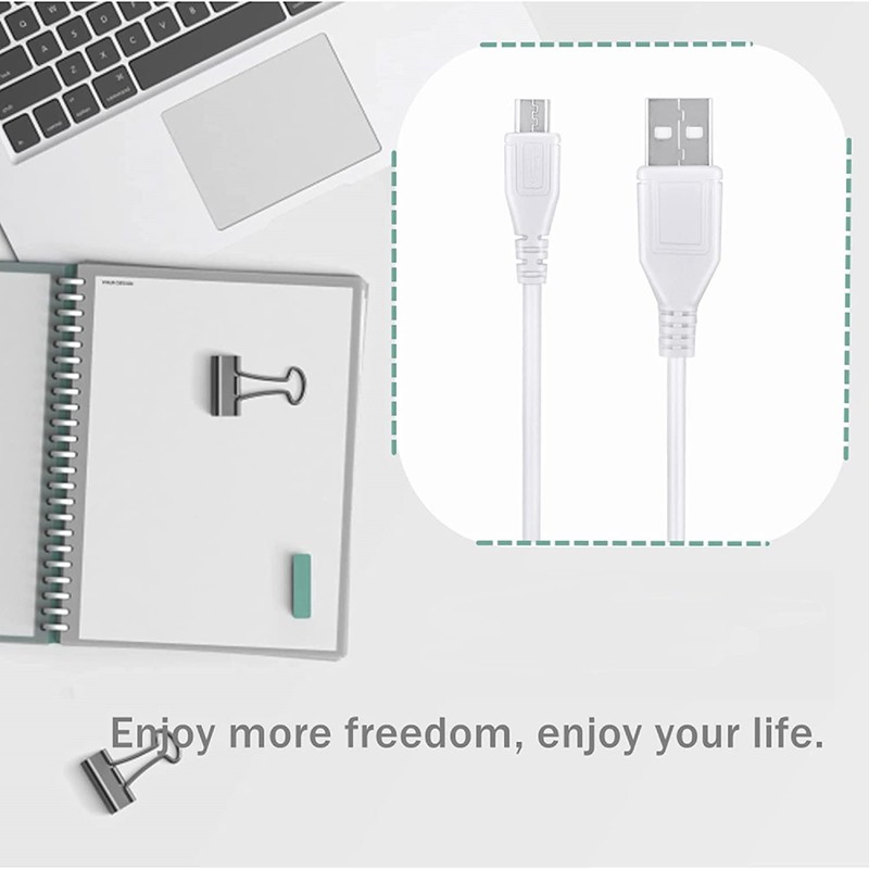 Digipartspower 3.3ft White Micro USB Charger Cable for Cowin E7