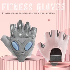 BLBAISH Guantes Deportivos, Guantes Gym, Guantes de Bicicleta Transpirables, DiseñO Antideslizante de Medio Dedo y Transpirable, para Entrenamiento en Gym, Correr, Montar Bicicleta (M)