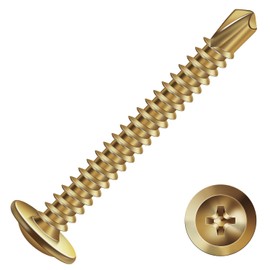 #8 x 1-1/2"Sheet Metal Screws 250Pcs Bronze 410 Stainless Steel Truss Head Tek Screws Fast Self Tapping Screws by SG TZH