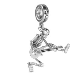 GNOCE Rock Skeleton Pendant Charm Sterling Silver Dangle Charm Fit Bracelet/Necklace for Women Girls Wife Daughter