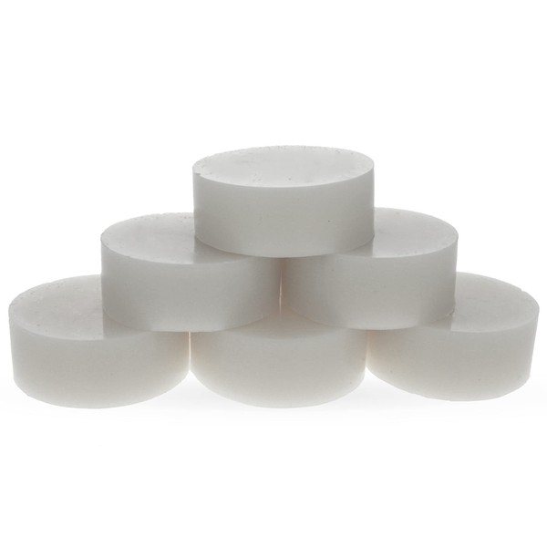 Set of 6 White Pure Filtered Circle Beeswaxes 4.8 oz