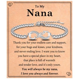 EYQV Womens Gifts for Nana, Infinity Charm Bracelet Nana Gifts from Grandchildren, Best Nana Birthday Gifts Christmas Gifts Mothers Day Gifts, Stocking Fillers for Women