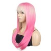 Onemily 20 Inch/50 cm Long Layered With Bangs Straight Synthetic