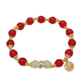 QRH Chinese New Year of The Snake Natural Stone Bracelets Snake Stone Stretch Beads Bracelet Zodiac Snake Natural Stone Bracelets Snake Good Luck Amulet Blessing New Year Bracelet Gift- 01