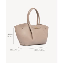 NEWBELLA Women's Vegan Leather Tote Bag, Handbags for Women Shoulder Bag with Large Capacity,Etoupe