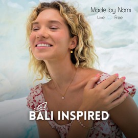 Made by Nami Stainless Steel Earrings Gold Hanging with Sun Pendant and Turquoise Stone Boho Jewellery Women Waterproof, Stainless Steel, No Gemstone