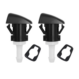 AUCELI Car Windshield Washer Nozzles, 2PCS OEM#4805742AB Vehicle Front Windscreen Fluid Jet Kit, Automotive Wind Screen Wiper Spray Head Replacement Compatible with Charger Journey Compass (White)