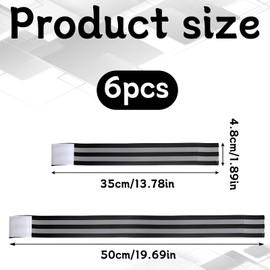 pcsfoe Pack of 6 Bicycle Trouser Clips, Reflective Band, Reflectors Running, Light Strips for Clothing, Reflectors Clothing, Reflective Band with Strong Reflective Strips for Cycling Jogging