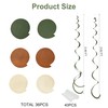 36 Pcs Jungle Hanging Swirl Decorations Sage Green Brown Beige