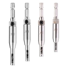 Broca para Bisagra de Puerta de 2 Mm, 3, 5 Mm, Broca para Bisagra de Puerta, Broca para, Juego de Brocas Autocentrantes con Vástago Hexagonal de 4 Piezas, Perforadora para