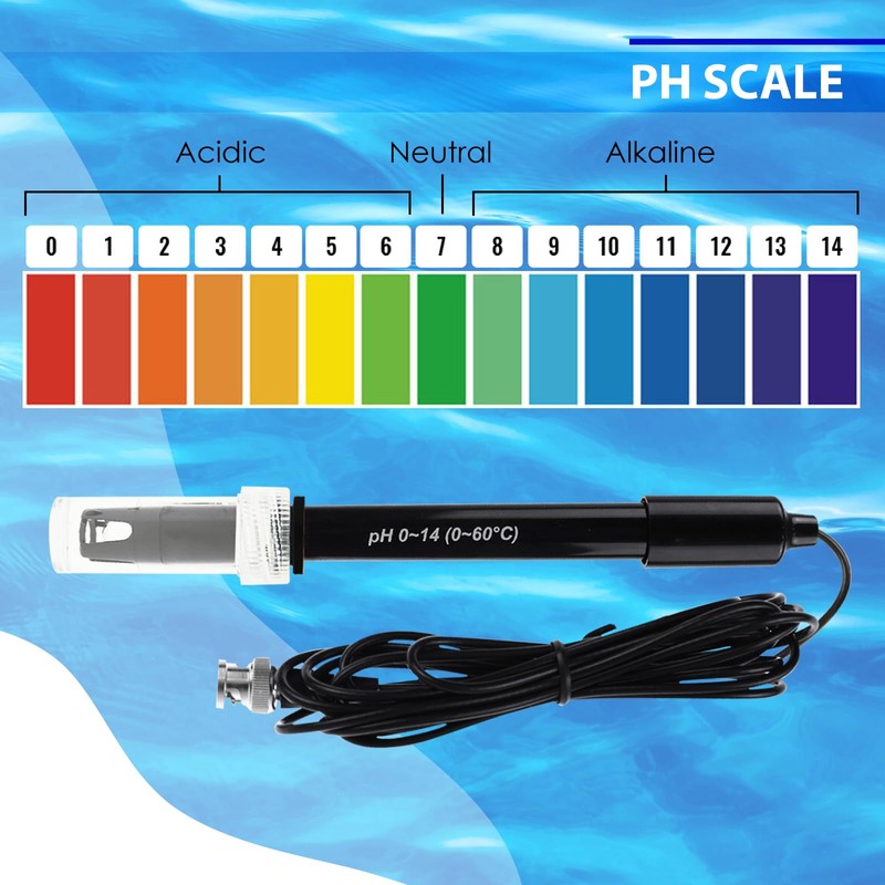 pH Electrode with Replaceable Probe - 300 cm Cable, 0-14