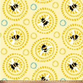Circles of Bees Anti-Pill Premium Fleece Fabric by The Yard