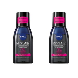 NIVEA MicellAir Skin Breathe Eye Makeup Remover 125ml – Removes Waterproof Mascara – Micellar Water with Black Tea & Dry Oil – Gentle Formula for Sensitive Eyes, Pack of 2