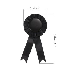 PATIKIL Blank Award Ribbon, 18 Pcs Rosette Ribbon Honorable Prize Recognition Ribbon for DIY, Party, Wedding, Competition, Sport, Black