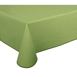 BEAUTEX Oilcloth Tablecloth Wipe Clean Non-Slip with Piping Band Square Round Oval Motif Choice of Colours (Linen Texture Green, Square 130 x 160 cm)