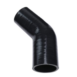 ID3" to 3.27" (76mm to 83mm), 45 Degree Elbow Reducer Coupler, Leg Length 3.5" (90mm), Wall Thickness 0.2" (5mm), 3-Ply Reinforced, 80 PSI Maximum Pressure,Universal Automotive Silicone Hose,Black