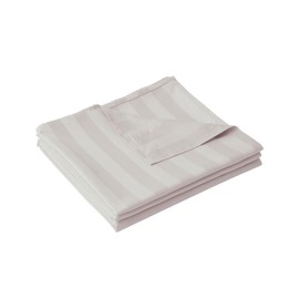 Cotton Twin Flat Sheet Only, 600 Thread Count 100% Egyptian Cotton Top Sheet 1Pcs, Cool & Breathable Flat Bed Sheets Wrinkle, Fade, Stain Resistant (Beige Stripe Twin)