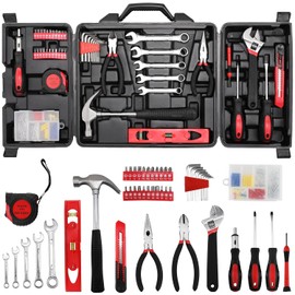 TLGREEN 147 Pieces Tool Set, Tool Kit for Home, Basic Tool Kit with Storage Tool Box, Screwdrivers, Adjustable Wrench, Pliers, Knife,General Household Hand Tool Set for Home, Car, Dorm, Garage