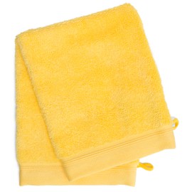France Luxe Body French-Style Bath Mitt 2-Pack - Yellow/Yellow