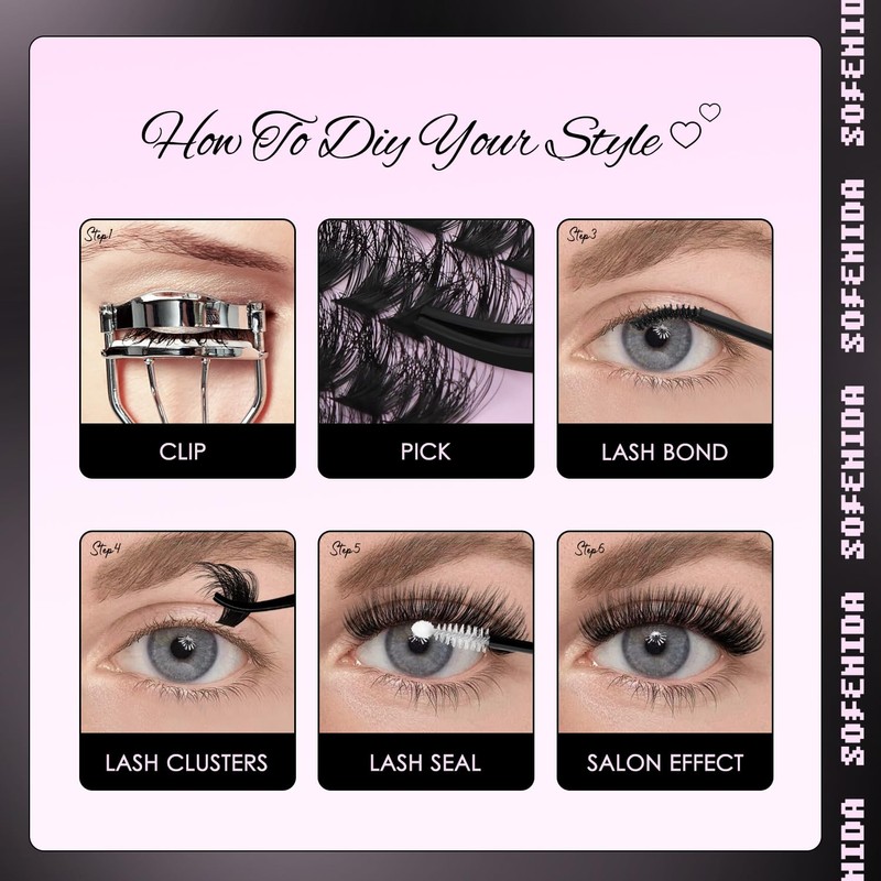 SOFENIDA Lash Clusters Kit 80D Lash Clusters Kit 10-18mm Volume