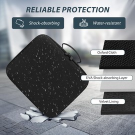 Linpr DSLR Camera Case for Canon EOS Rebel T7/T100/R50/R6 Mark II/R7/R8/90D/5D Mark IV, Fits Sony, Nikon DSLRs, Holds Lens & Tripod with Adjustable Dividers, SD Card Storage (Black, L)