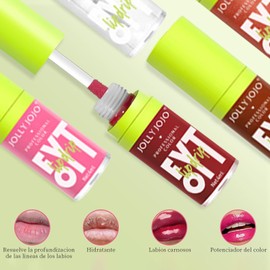 Juego de brillo de labios con grasa de 5 colores, grasa hidratante profesional para labios, juego de aceite de labios hidratante de 5 colores, aceite de brillo para labios nutritivo no pegajoso