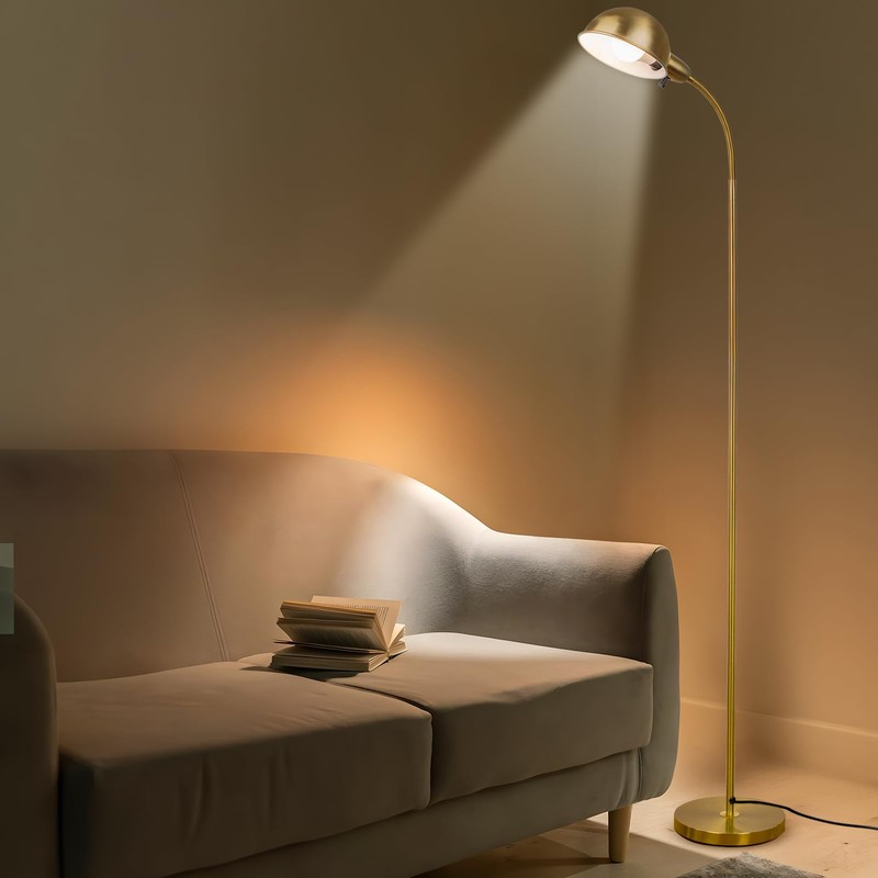 LALISU Dimmable Floor Lamp with Flexible Gooseneck and Rotatable Shade,