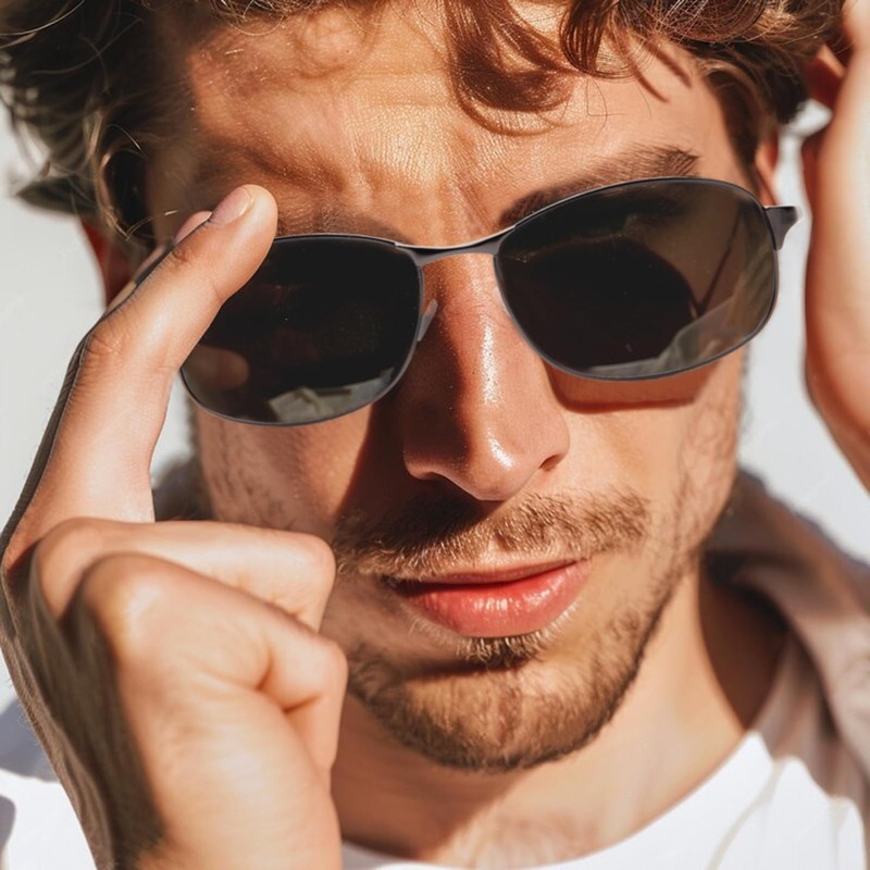 DEHOTRE 2 Pack Bifocal Reading Sunglasses Men Stainless Steel Frame/Temple