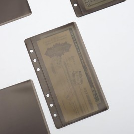 NatSumeBasics 12pcs Black A6 Binder Pockets Zipless A6 Cash Envelopes Budget Binder Inserts Sleeves PVC Sheet Protector for 6 Ring A6 Binders Organizer (Black)