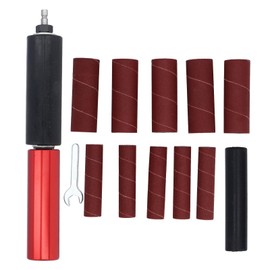 13 Pack Drill Grinding Drum Set, Universal Size Aluminum Alloy Spindle Grinder Adapter and 3/8" Spindle Sander Sleeves, Rubber Sanding Drum Set