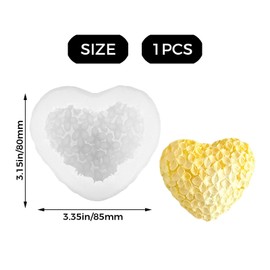 1Pcs Heart-Shaped Candle Molds Silicone for Flower/Soap/Chocolate/Resin