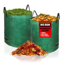 BigDean Garden waste bag XXL 272 L in set of 3 – extra robust polypropylene fabric 150 g/m² – waterproof and tear-resistant – perfect container for green waste, green goods and compost – garden bag leaf sack