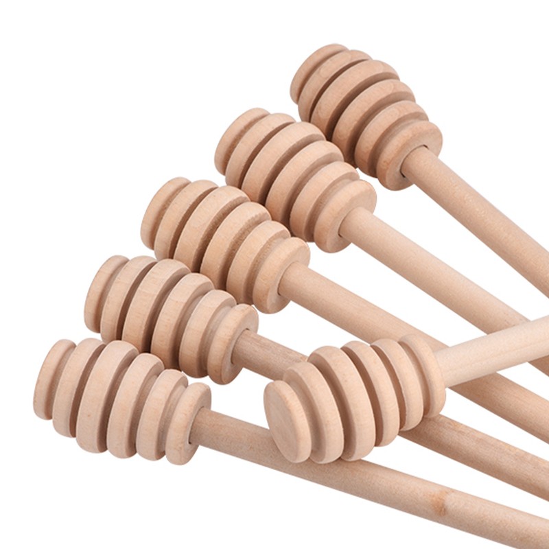 50Pcs/set Household Wooden Jam Honey Dipper Jar Dispensing Collecting Stirring