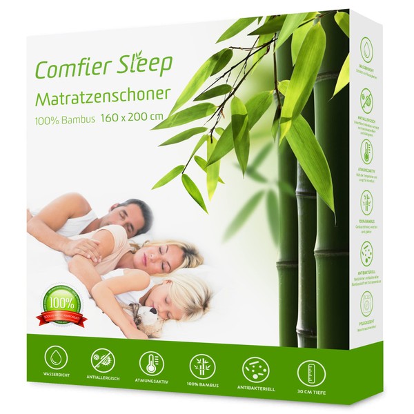 Mattress Protector 160 x 200 cm Mattress Topper 100% Bamboo