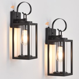 Smeike Dusk to Dawn Outdoor Wall Sconces Set of 2, Waterproof Outdoor Wall Lamp 2-Pack, Anti-Rust Exterior Wall Lantern Light Fixtures for Doorway Garage 16.2‘’